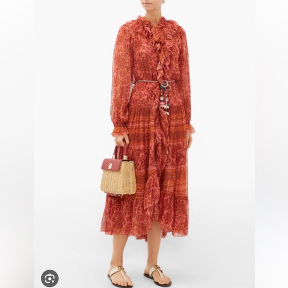 Zimmermann Silk Eddie Red midi dress size 0 - Picture 2 of 7